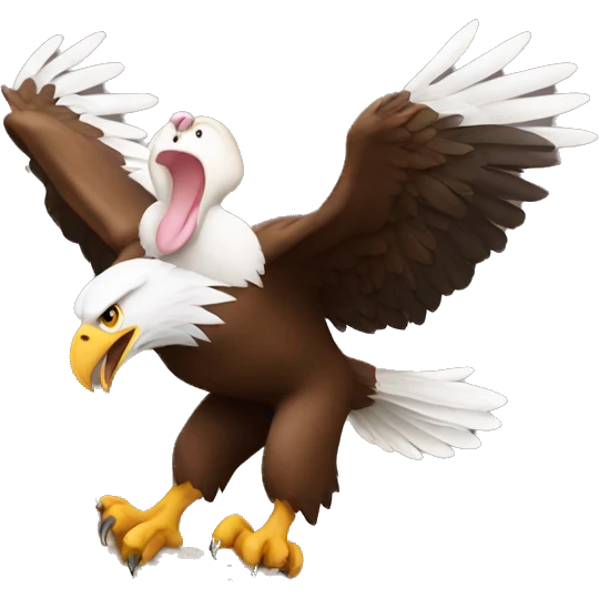 Strong Eagle carrying rabbit emoji