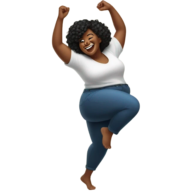 Fat black lady dancing  emoji