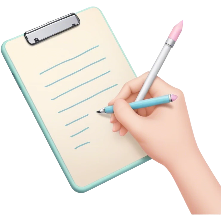 hand writes pastel pan emoji