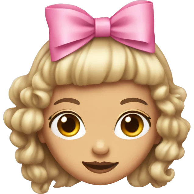 Coquette pink bow emoji