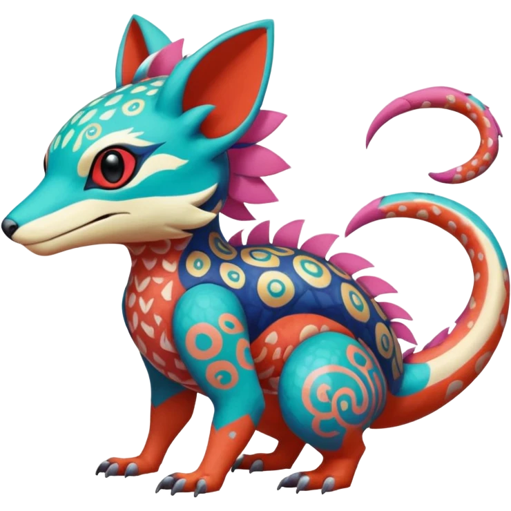  exotic tropical ornate Asian painted cyber-Sleuth-Loyd-Garmaddon-Litten-Linoone-Noibat-Fakémon-Pokémon-Vernid-creature emoji