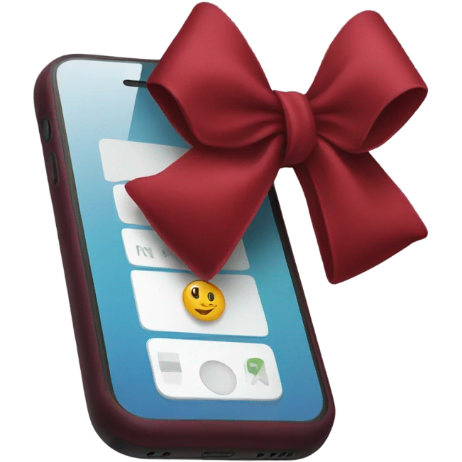 Dark red iPhone bow emoji