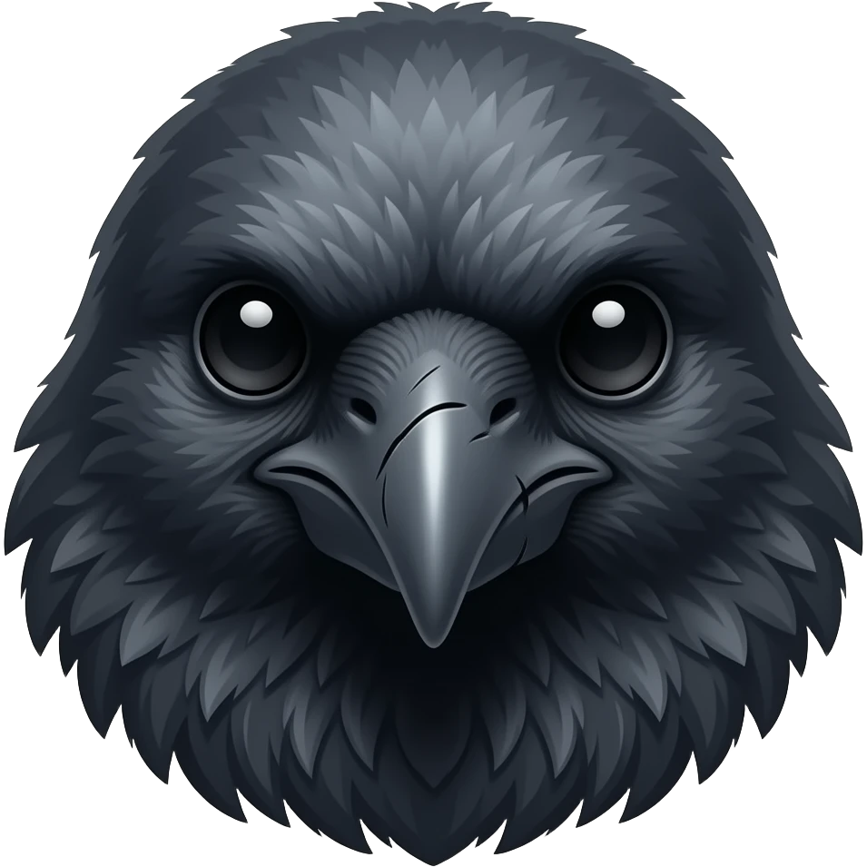 White scarred crow headshot emoji