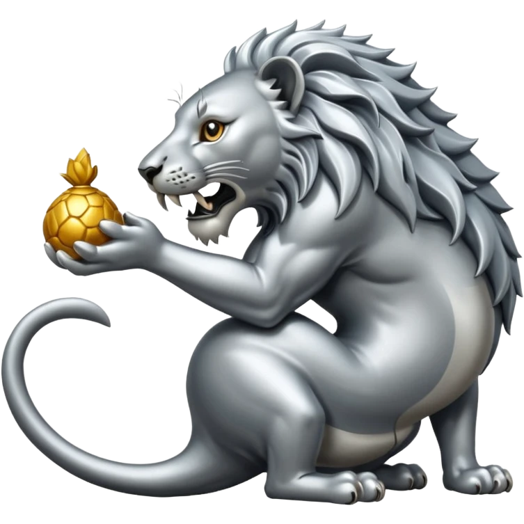 Silver Elder Scrolls Online Lion eating its tail Ouroboro emoji