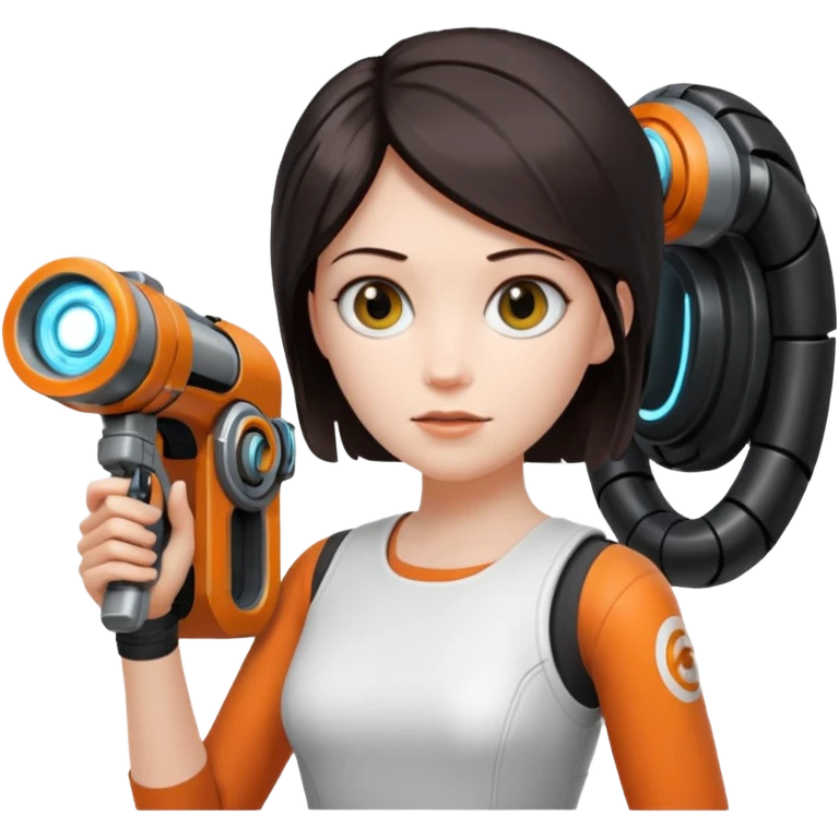 Chell portal gun glados emoji