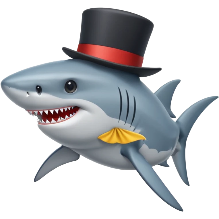 shark wearing a top hat emoji