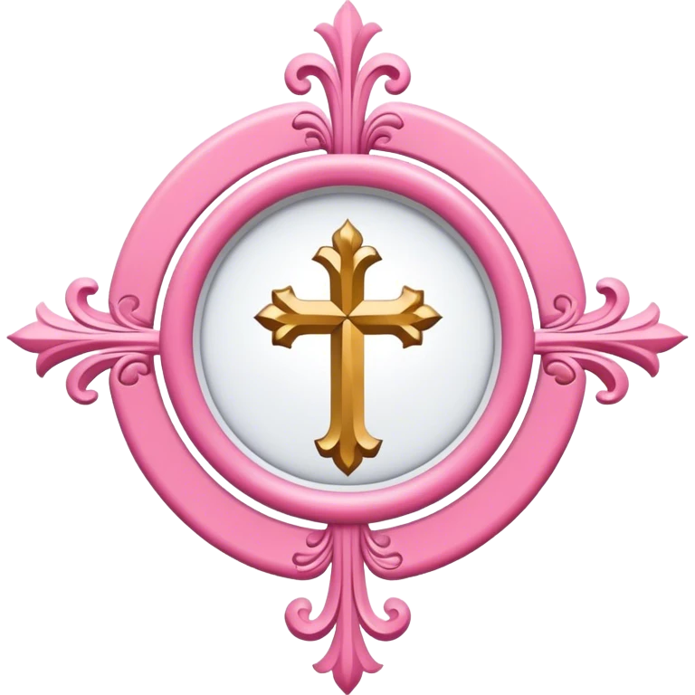 ave maria's emblem with a touch of pink emoji