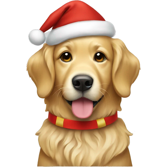 Golden retriever with Christmas costume  emoji