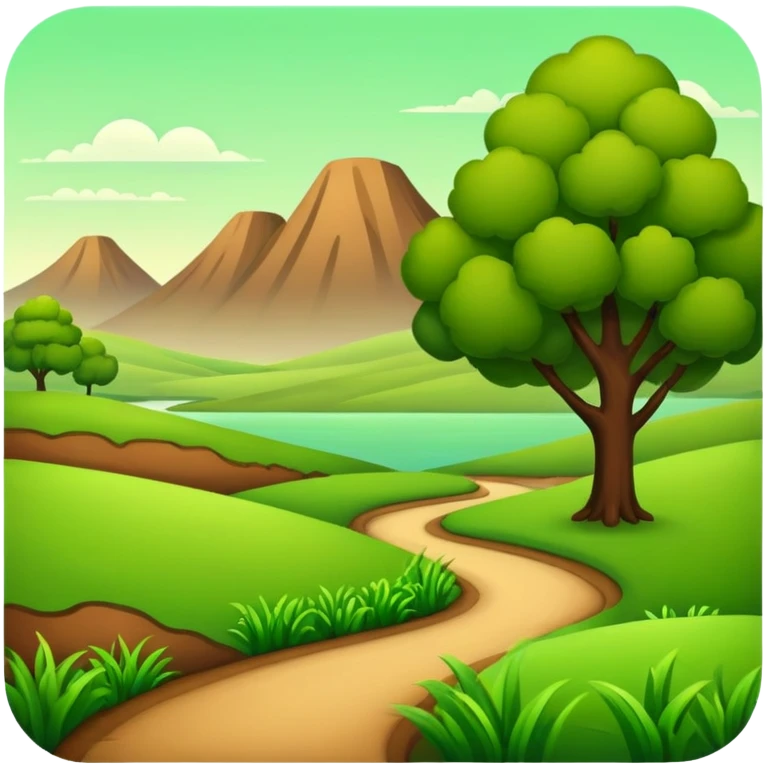 Brown, green nature emoji