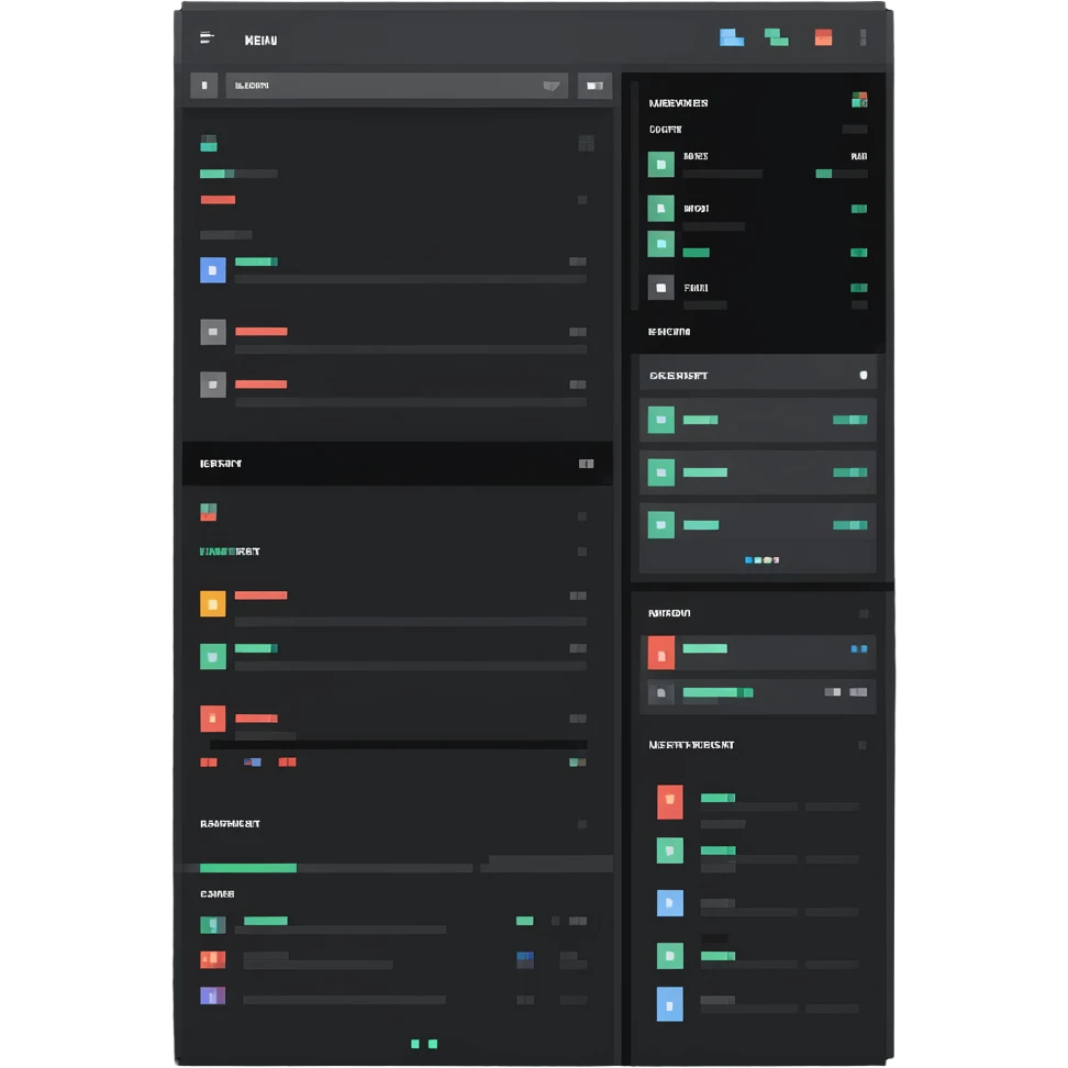 Desktop app user interface with sidebar, menu, and content area emoji