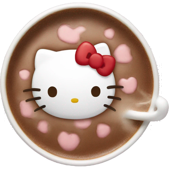 Hello kitty with hot chocolate  emoji