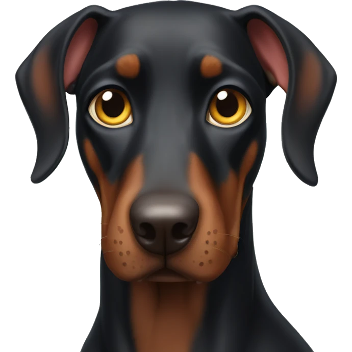 Doberman with cat eyes emoji