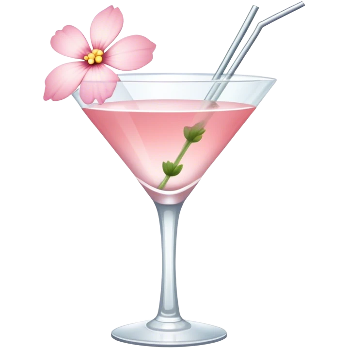 Cocktail with light pink flowers emoji
