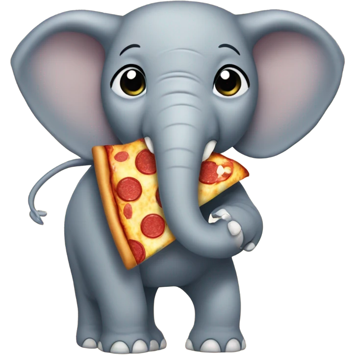 Elephant eating pizza emoji