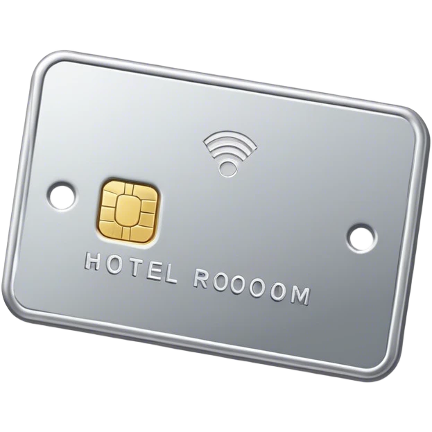 Hotel room keycard, silver  emoji