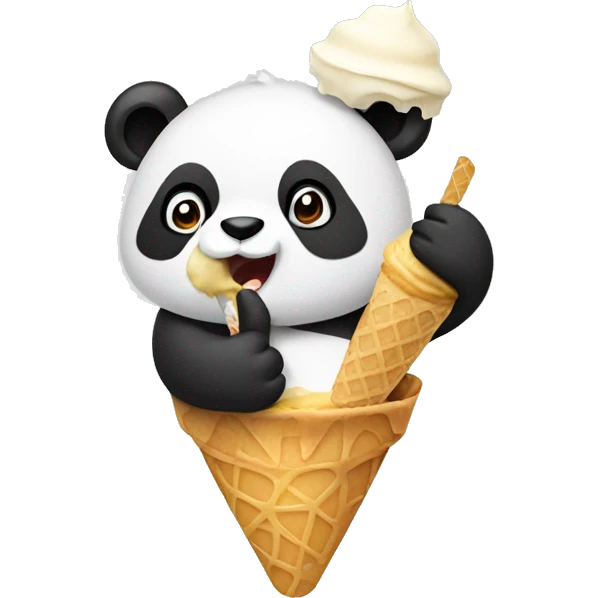Panda eating ice cream emoji