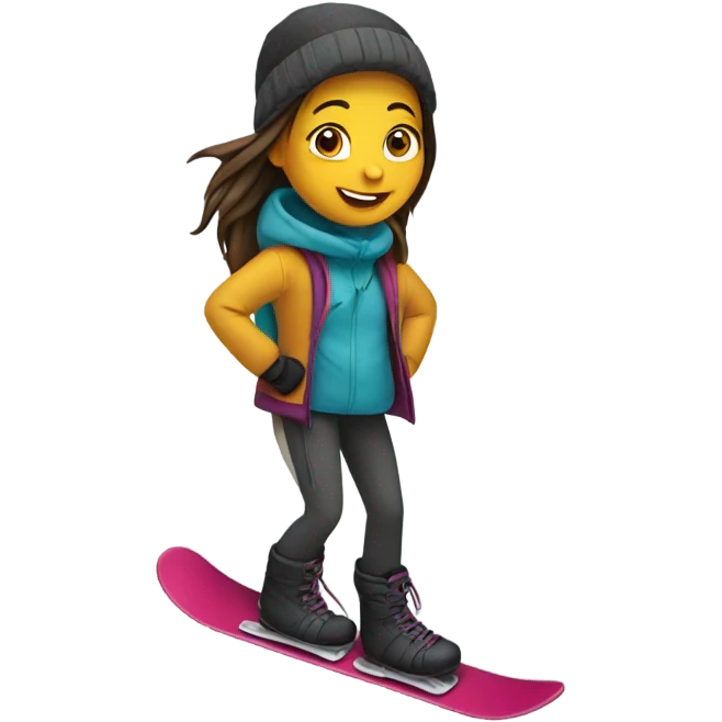Girl with snowboard  emoji