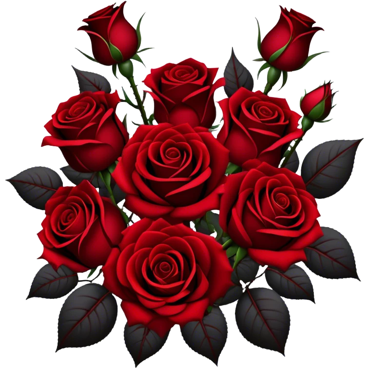 Bouquet of dark red roses gothic emoji