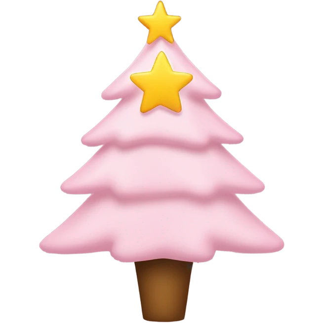 Create emoji with a light pink christmas tree with a star on top of it and a star on the top of it's top, Ernest William Christmas emoji