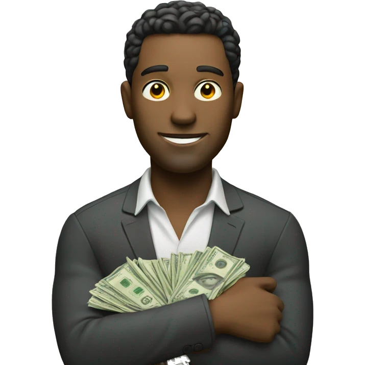 man with stack of money emoji