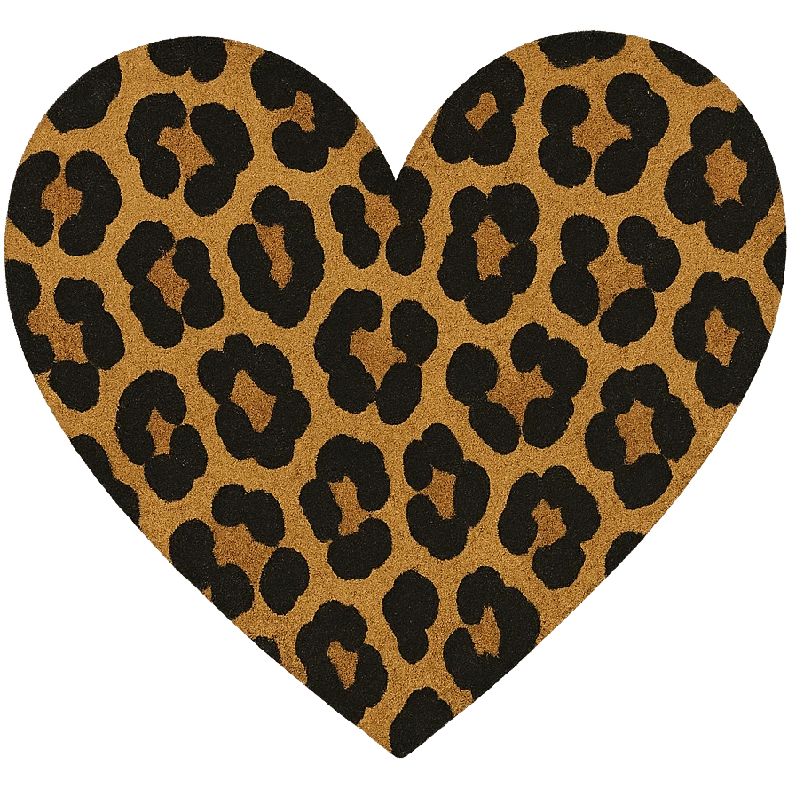 leopard print heart, style 3 emoji