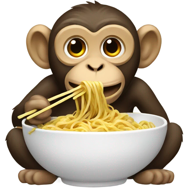 monkey eating noodles emoji