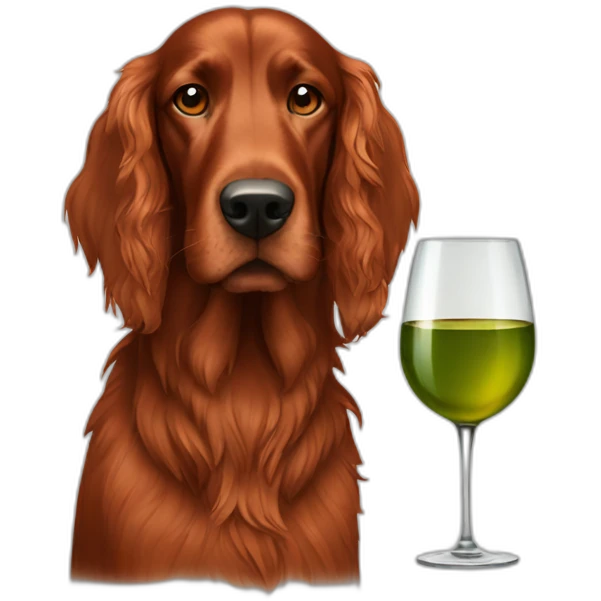 irish setter drinking wine emoji