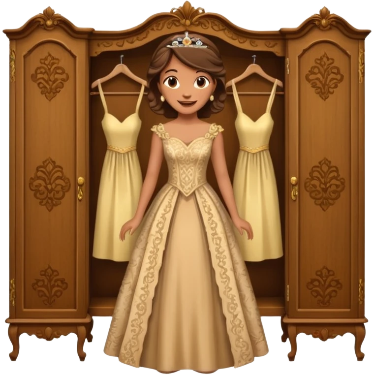 The characters in the fairy tale "Beauty and the Beast" are transformed into a wardrobe lady by magic emoji