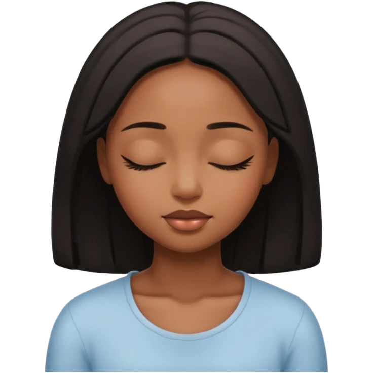 closed eyes black girl emoji