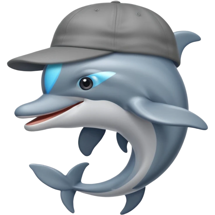 Dolphin emoji combination with a cap emoji