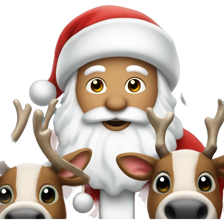 Santa Claus with reindeers emoji
