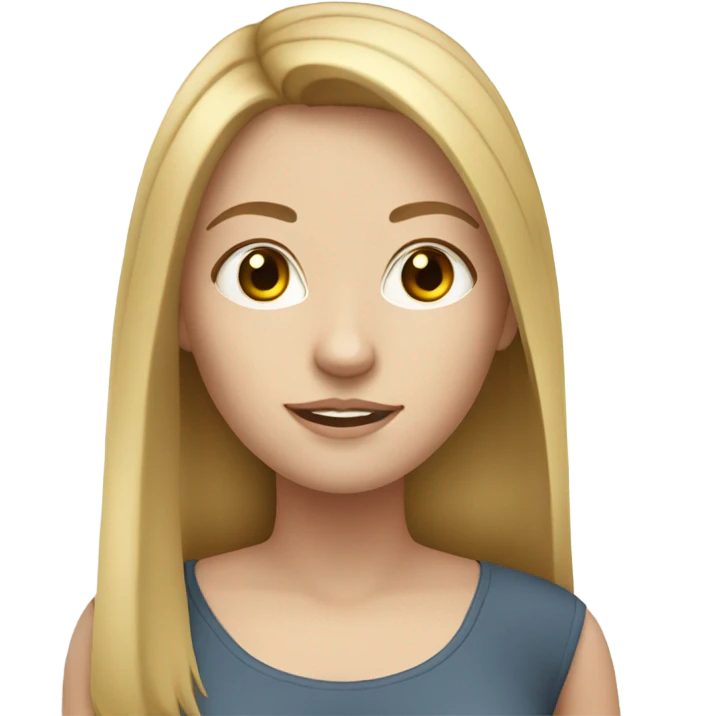 white girl with straight brown ish blond hair emoji