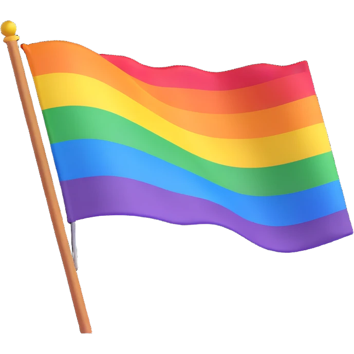 3D emoji style pride flag waving with bright colors emoji
