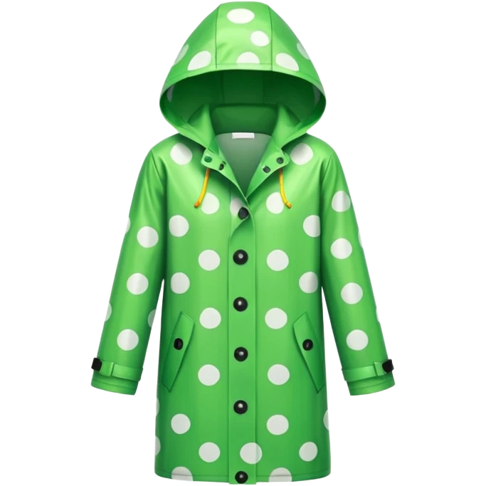 green polka dot raincoat emoji