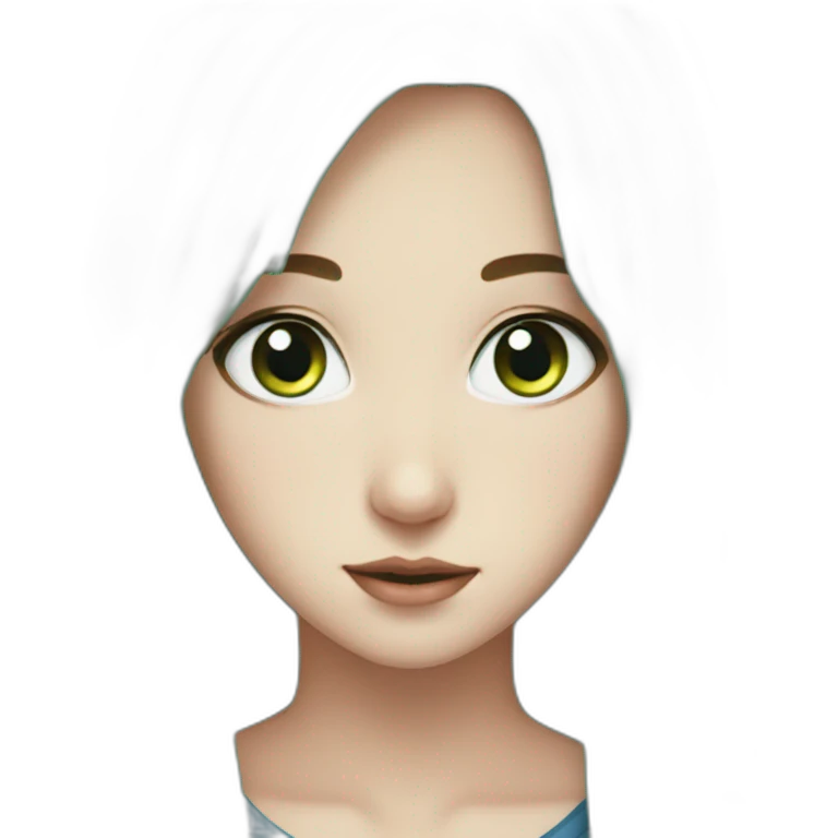rabbit blue eye green eye emoji