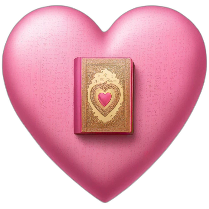 Pink heart with the quran emoji