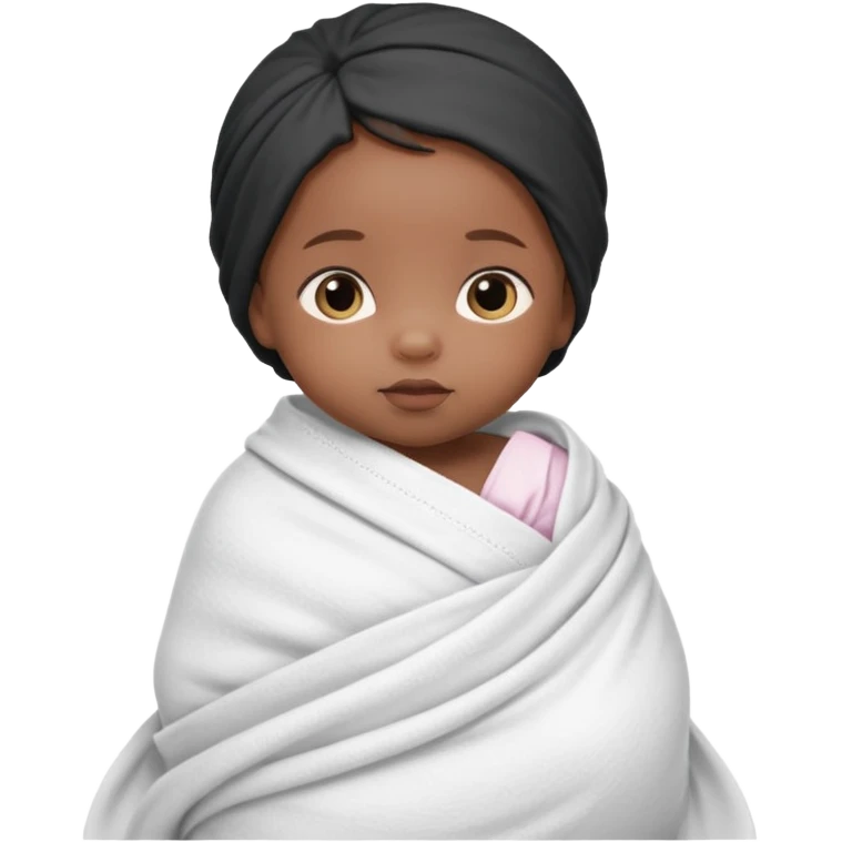 newborn black baby girl in a swaddle emoji