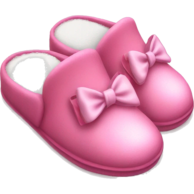 Aesthetic pink slippers with a bow  emoji