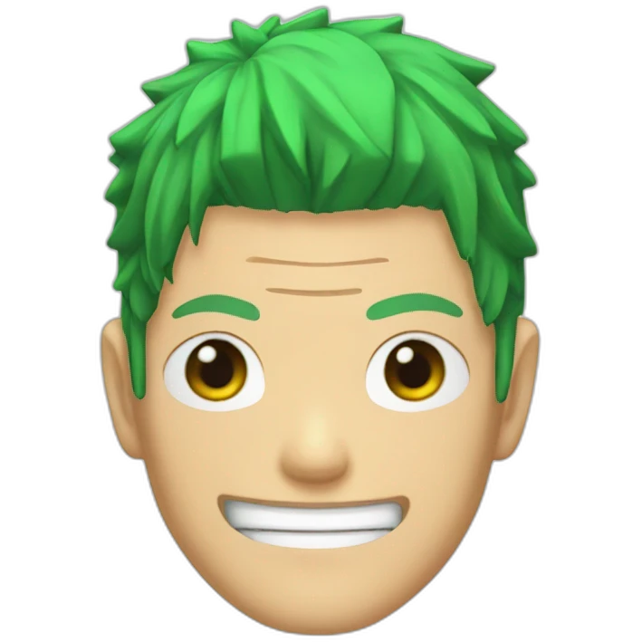 zoro one piece with green hair emoji