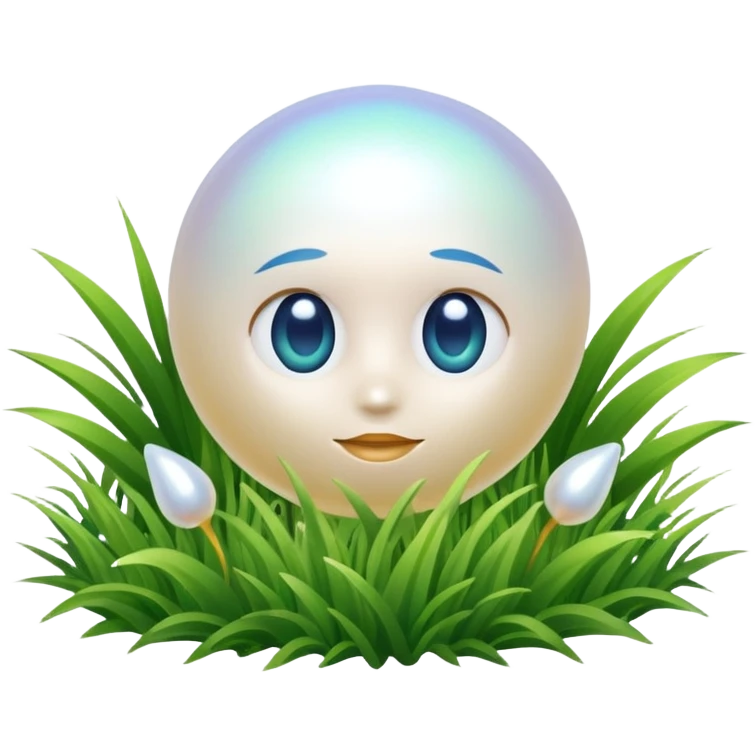 A Pearl in a Field with a blue gold gradient background color emoji