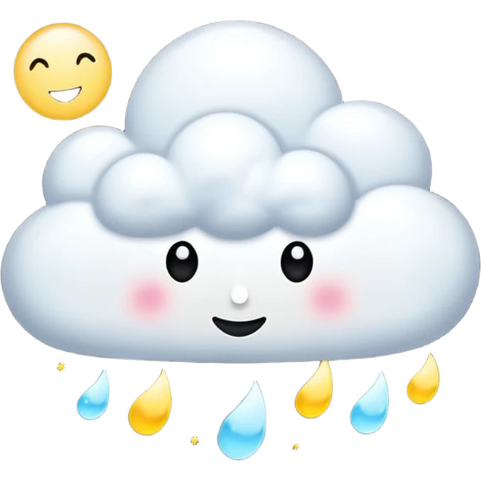 Luna entera minimalista amarillenta y blanca con nubes blancas oscuras brillantes emoji