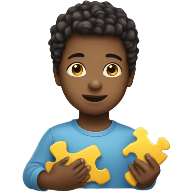 a child with a puzzle in his hands emoji
