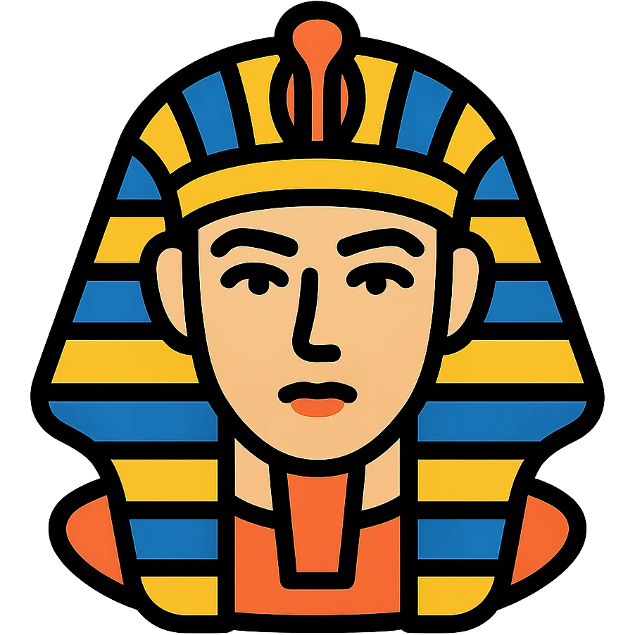 pharaoh head, modern icon style, simple and bold lines emoji