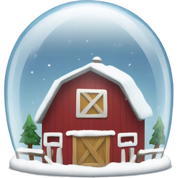 snow globe barn emoji