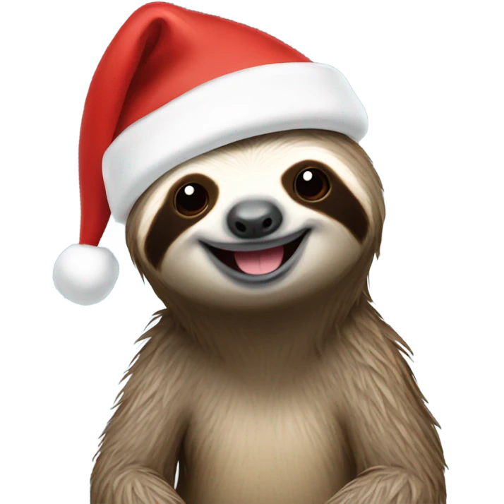 Sloth with Santa hat emoji