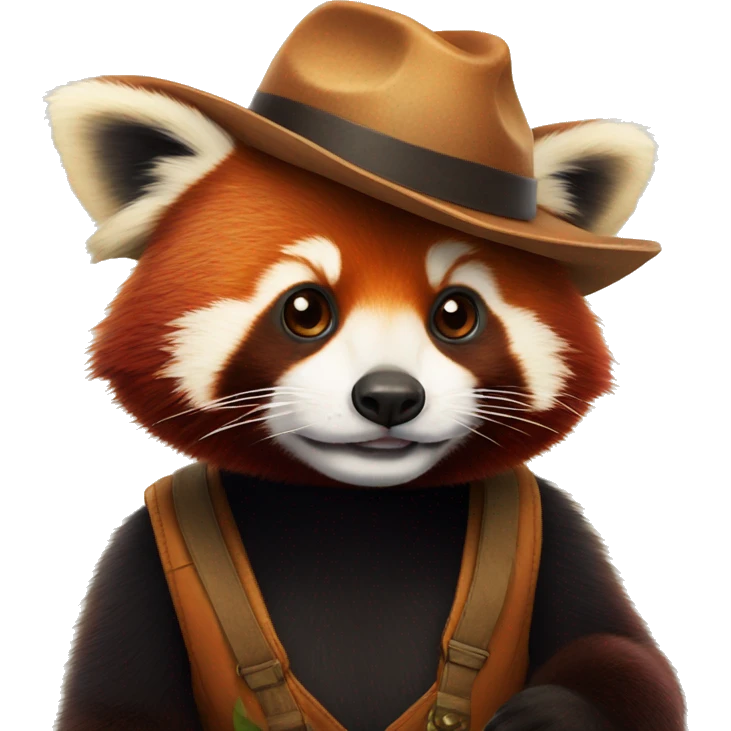 Red panda avec un chapeau emoji