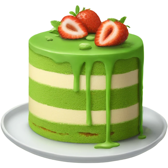 Matcha cake without strawberry emoji