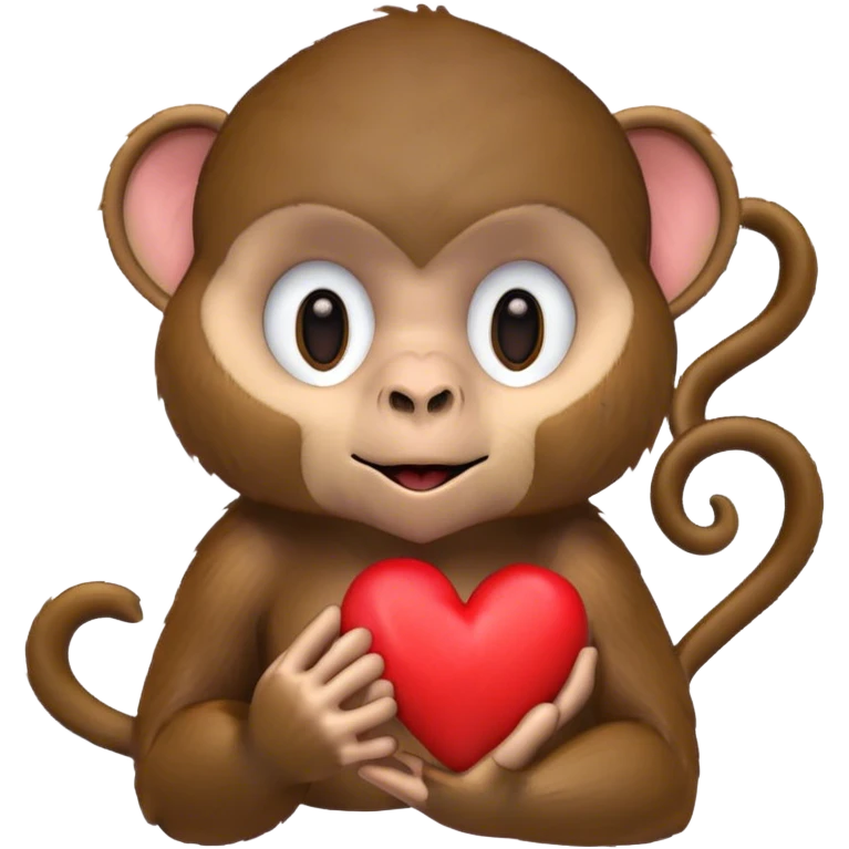 Monkey holding a heart emoji
