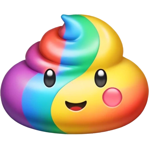 Rainbow poop emoji