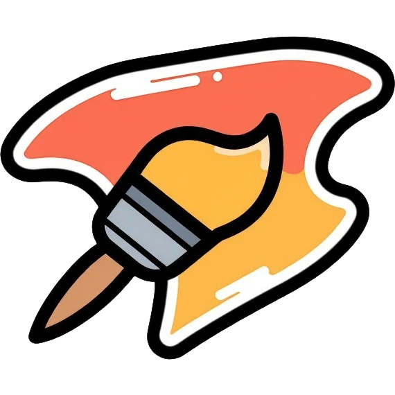 elegant color palette with paintbrush emoji